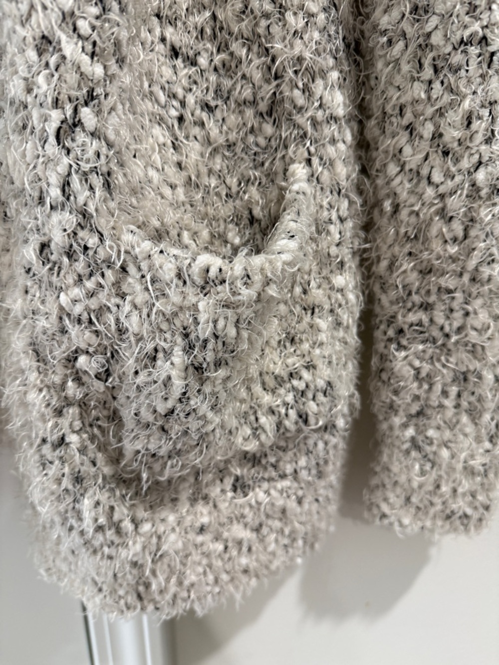 Cotton Emporium Textured Cardigan Sweater Gray Size S Pockets Cozy Cottagecore - Picture 4 of 6